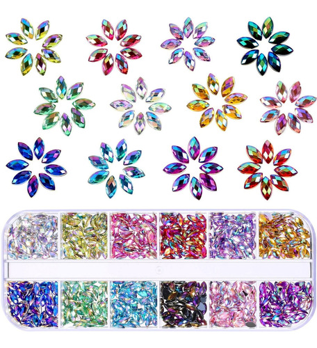 1200 Unidades De Uñas Brillante Diamantes Artificiales...