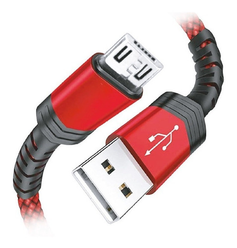 Imagen 2 de 4 de Cable Micro Usb Premium Reforzado Carga Rapida 2.1a Calidad