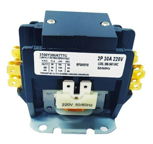 Contactor 2 Polos 30 Amperios 220 Voltios Nuevo Tienda