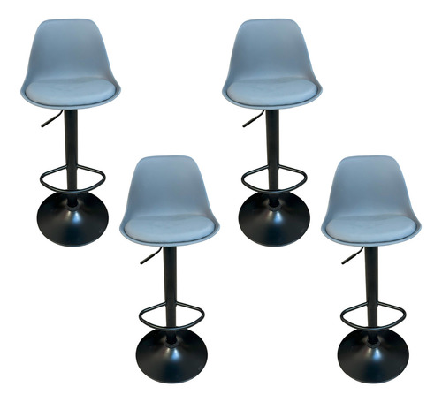 Set De 4 Sillas Tipo Banco Giratorios Para Barra Desayunador Estructura de la silla Gris mate