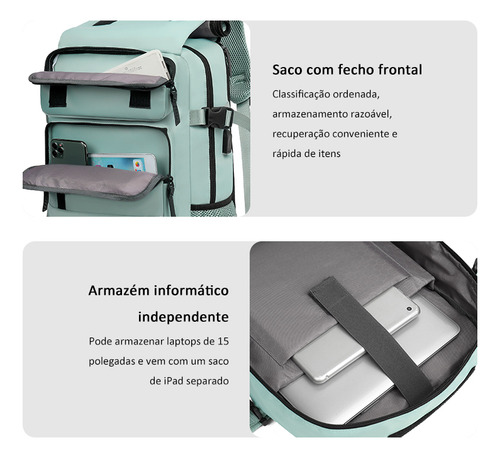 Mochila Executiva 16 Polegadas Bolsa Multifuncional Notebook Usb Wicopet Mochila Viagem