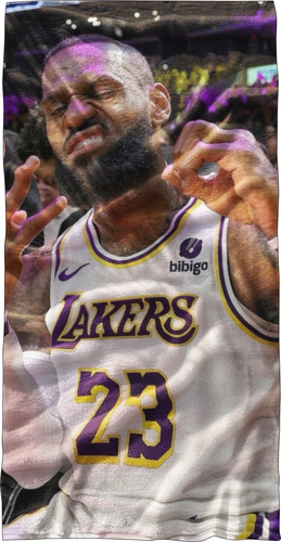 Toalla De Baño Lebron James 1 Microfibra Absorbente Sp Blanco Basquetbol