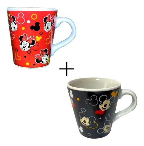 Jogo De 1 Xícara 110ml Da Minnie E 1 Xicaras Do Mickey 110ml