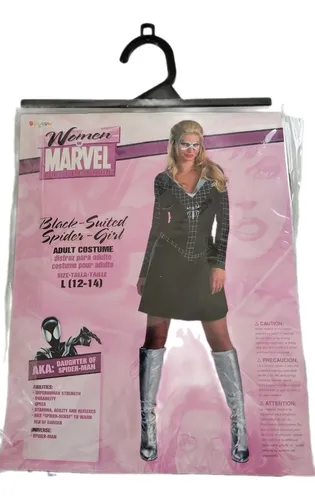 Marvel Disfraz Adulto Negro Spider-girl Hija De Spider-man Talla Grande L 12-14