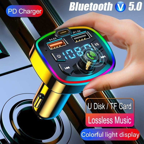 Carregador Usb Para Carro Mp3, Fm, Sem Fio E Bluetooth 5.0