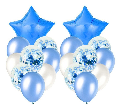 Pack 2 Uds Set Globos Decoración 9 Uds Estrella + Inflador