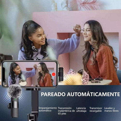 2pcs Micrófono Inalámbrico Lavalier Para iPhone iPad Android