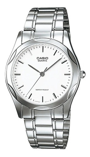 Reloj Pulsera Casio Hombre Mtp-1275d-7adf Analogo Inoxidable Color Del Fondo Blanco Color De La Malla Plateado Color Del Bisel Plateado