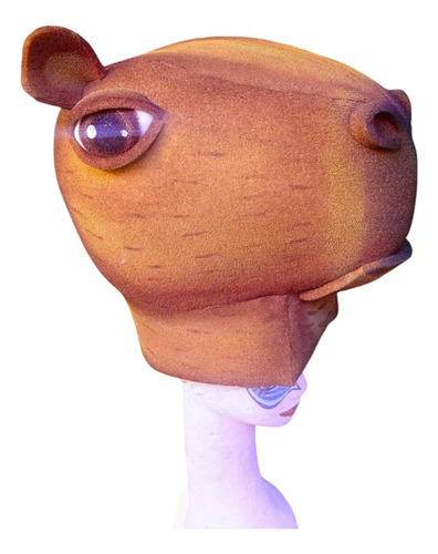 Gorro De Carpincho/capibara En Goma Espuma Para Disfraz Marrón Claro
