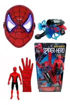 Comprar Guante Lanza Dardos Spiderman + Máscara Luminosa Led Avenger