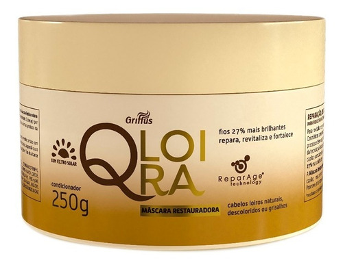 Máscara Restaurador Qloira Griffus Brasil 250 Gr