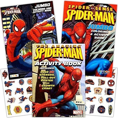 Marvel Spiderman Coloring Book Set Con Pegatinas Y Carteles