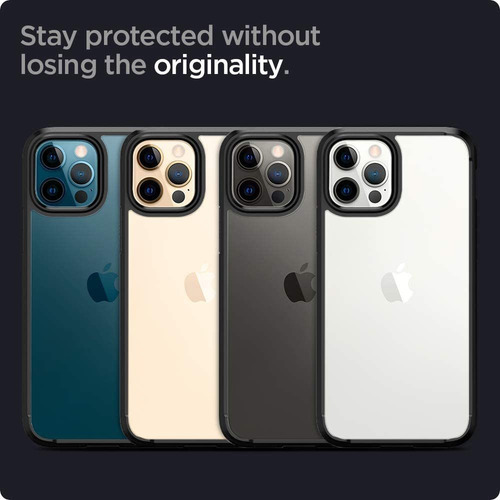 Imagem 3 de 3 de Capa Spigen Ultra Hybrid Matte Black Para iPhone 12 Pro Max