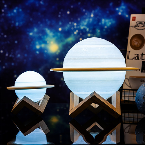 Lámpara Saturn Creative Impresa En 3d Pat Tricolor, 15 Cm