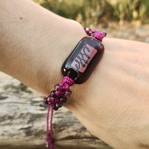 Imagen 5 de 8 de Pulsera Tejida Chaquiron Morado Liz