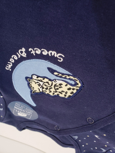 Mameluco Pijama Bebe Niño, 12 Meses Azul Nuevo 100% Algodón