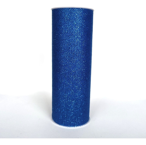 Tul Con Diamantina Azul Rey Manualidades 15 Cm / 9 M