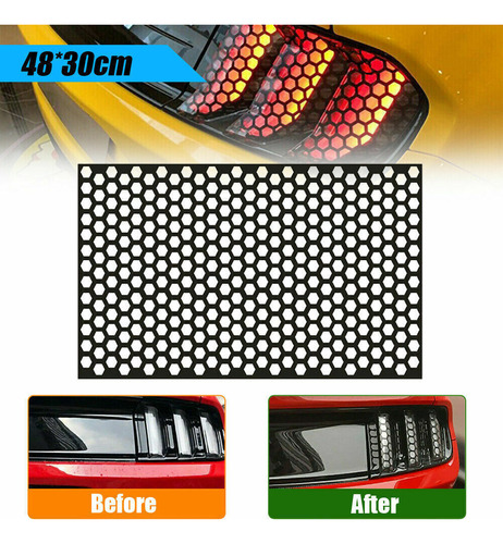 Car Rear Tail Light Cover Black Honeycomb Sticker Tail-l Aad