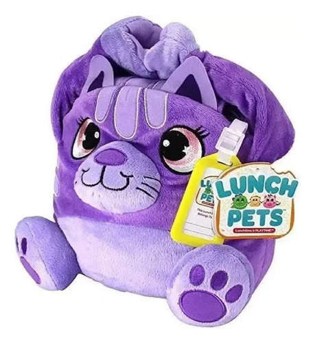 Lanche Pets Bolsa Termica De Pelucia Gatinho Roxo Dtc