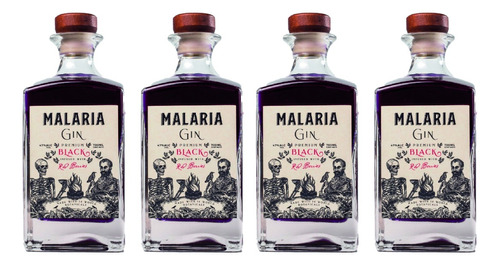Gin Malaria Handcrafted Black With Red Berries X4