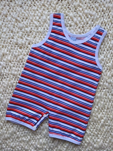 Enterito Musculosa Body Rayado 1mes 3meses 6meses Nene Rojo-blanco Talle 0 Rayas
