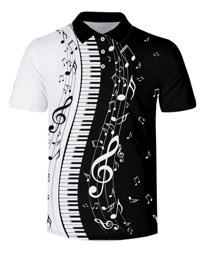 Piano Music Polo De Verano Con Estampado 3d Para Hombre, Dep