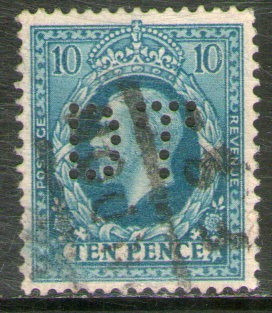 Reino Unido Sello Perforado 10 P. Rey George 5° Años 1934-36