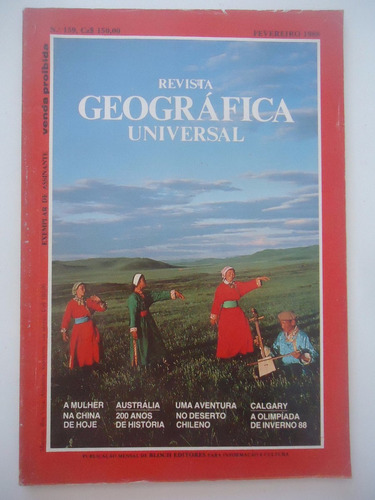 Revista Geográfica Universal #159 Ano 1988 A Mulher Na China