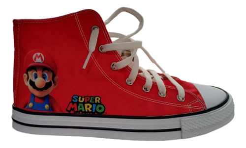 Tenis Sneakers Bota Mario Bros Luigi Unisex Conv Star 002