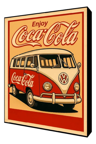 Cuadro Decorativo Combi Coca Cola Vintage A1216 Negro