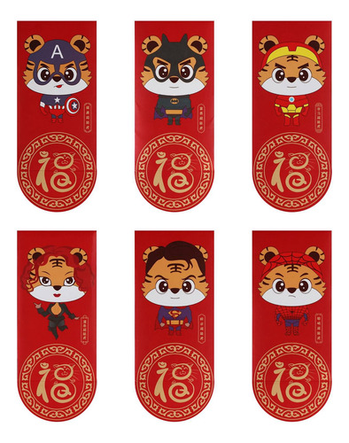Paquete De 36 Sobres Rojos Chinos Con El Año Del Tigre
