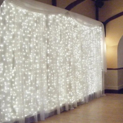 Kit Cortina 200 Led Casamento De 3 X 2 M, 3 Unidades