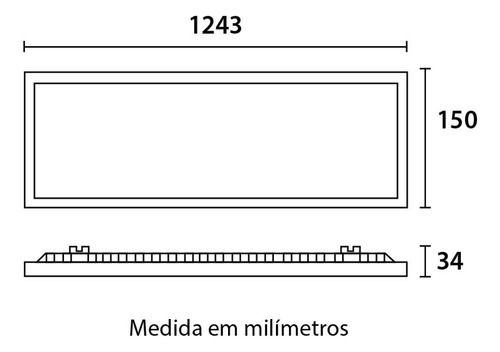 Painel De Led Embutir Retangular 36w 3000k Branco Blumenau