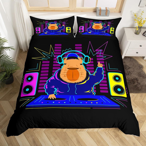 Erosebridal Juego De Cama De Capibara Queen Para Niños Y Niñ