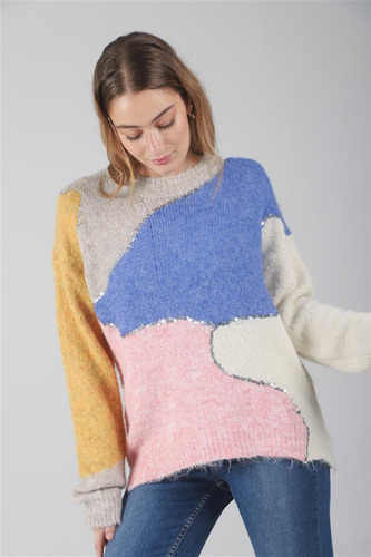 Sweater Avima Piel De Mono Con Lentejuelas Gu53694 Arizona