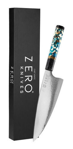 Imagen 3 de 6 de Cuchillo Acero Damasco 8,0'' - Zero Knives - Blend Mammoth