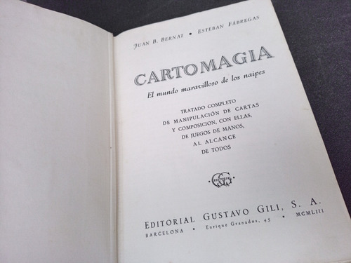 Mercurio Peruano: Libro Cartomagia Juegos  Magia Naipes L160