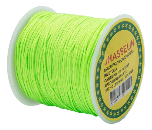 Hilo Para Pulsera Chino Elastico Bisutería 0.8 Mm 92 Metros Color Verde Claro