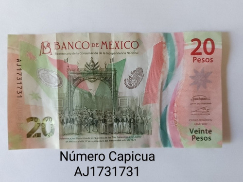 Billete De 20 Pesos Capicua 