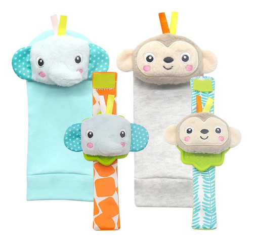 Set Calcetines Pulseras Sonajero Juguete Estimulación Bebé