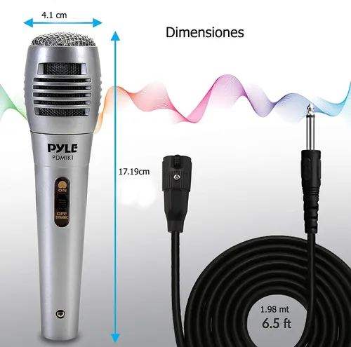 Micrófono Pyle Dinámico Cardioide Filtro Pop Profesional P