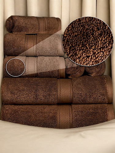 Toalla De Baño Unisex 100% Algodón Amplia Secado Rápido Marrón Lisa
