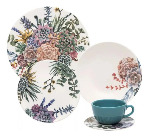 Set de cena y té Oxford de 20 piezas con colores florales Unni Bothanica