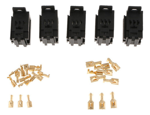 5x Conector De Soquete De Relé Automotivo 4 Pinos Com Fio Co