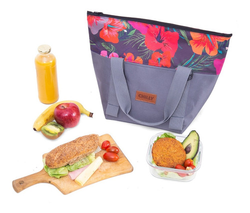 Imagen 3 de 10 de Bolso Térmico 10 Lts Diseño Hibiscus Chilly