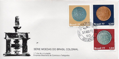 Fdc 1977 - Moedas Do Brasil Colonial -  Selos #129