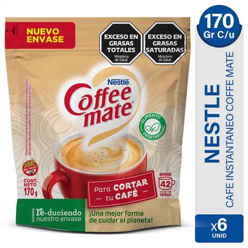 Coffee Mate Original Nestle Cafe Instantaneo X6 - 01mercado