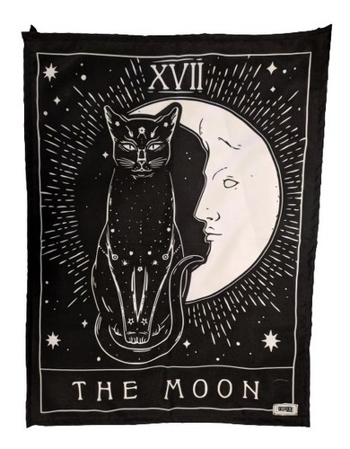 Imagen 1 de 2 de Tapiz Tarot The Moon Cat - Pequeño (72 X 47 Cm Aprox.)