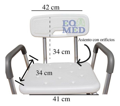 Medline Mds89745ra Silla De Regadera Con Reposabrazos Acolch