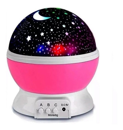 Lampara Velador Luces Estrellas Giratorio Proyector Luz Led Estructura Celeste